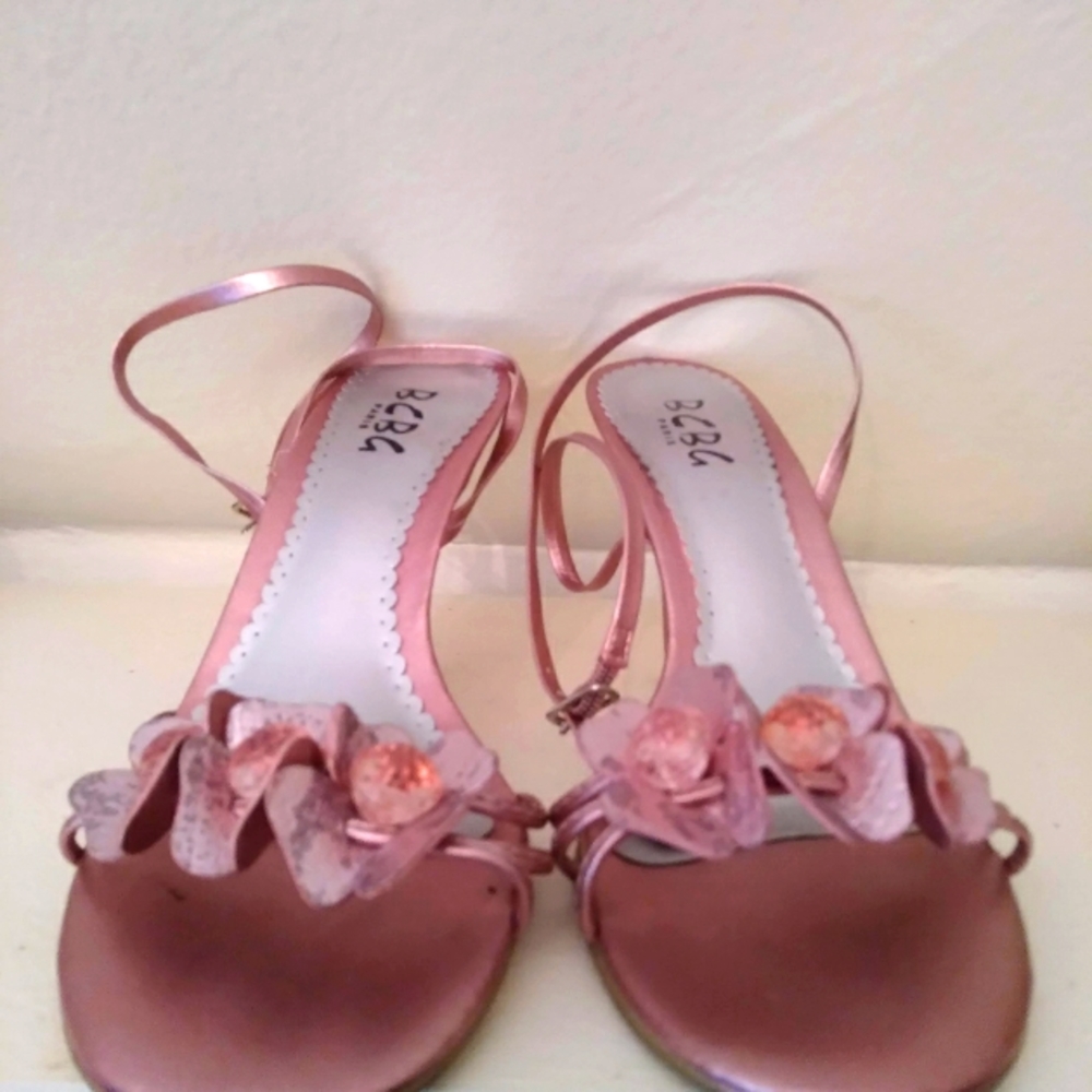 BCBG Pink Floral Motif Heels - Size 7 1/2B